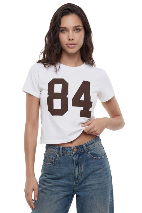 Tally Weijl Kadın Baskılı T-Shirt - STSCOPERLAP Beyaz - 1
