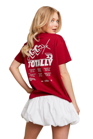 Tally Weijl Kadın Baskılı T-Shirt - STSCOPOOM14 Kırmızı - Tally Weijl
