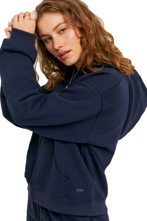 Tally Weijl Kadın Tam Femuarlı Kapüşonlu SweatShirt - SSWCOSKIMA Lacivert - 2