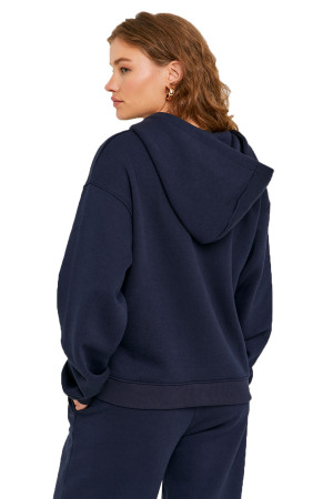 Tally Weijl Kadın Tam Femuarlı Kapüşonlu SweatShirt - SSWCOSKIMA Lacivert - 3