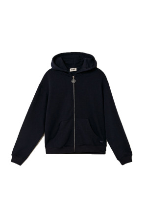 Tally Weijl Kadın Tam Femuarlı Kapüşonlu SweatShirt - SSWCOSKIMA Lacivert - 4