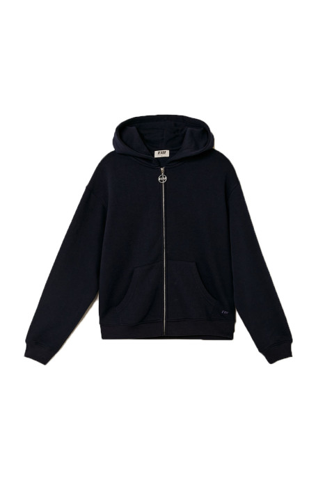 Tally Weijl Kadın Tam Femuarlı Kapüşonlu SweatShirt - SSWCOSKIMA Lacivert - 4