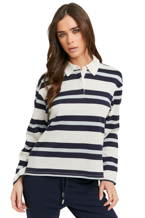 Tally Weijl Kadın Uzun Kollu Polo T-Shirt - STSCOMANZA4 Beyaz - Tally Weijl
