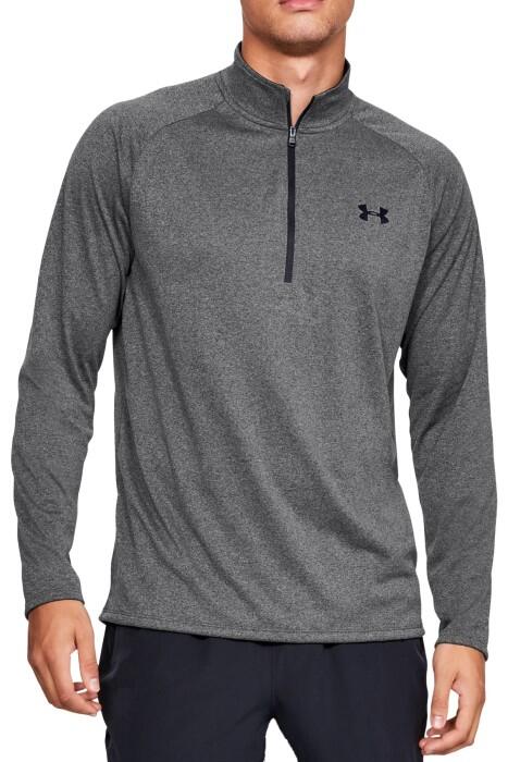 Under Armour - Tech 2.0 1/2 Zip Erkek Sweatshirt - 1328495 Gri/Siyah