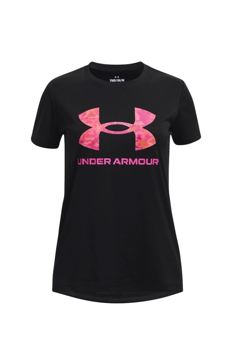 Under Armour - Tech Solid Print Fill Kız Çocuk T-Shirt - 1377016 Siyah