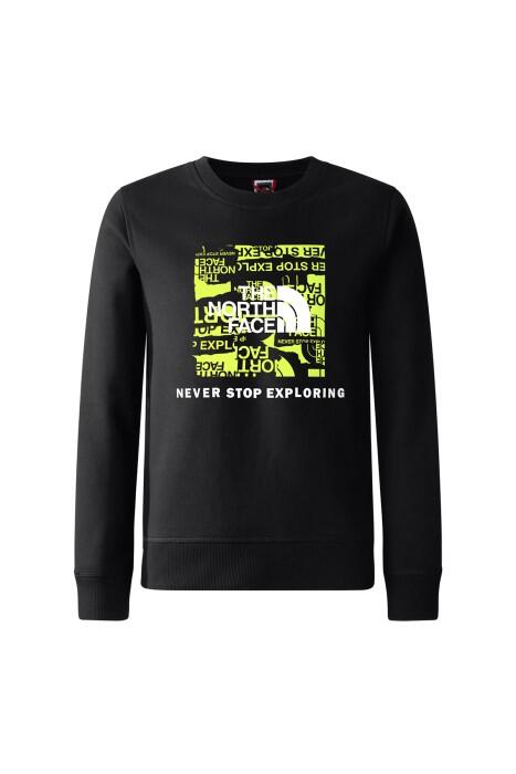 Teen Redbox Crew Çocuk SweatShirt - NF0A82EP Siyah/Neon Sarı