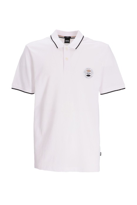 Boss - Tenis Topu Logolu Erkek Polo T-Shirt - 50486202 Beyaz