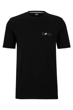 Tenis Topu Logolu Erkek T-Shirt - 50489420 Siyah - Thumbnail