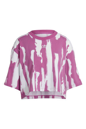 Thebe Magugu Allover Print Kadın T-Shirt - HK5199 Mor/Beyaz - Adidas