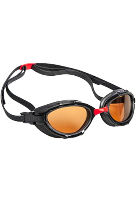 Madwave - Triathlon Goggles Triathlon Polarize Unisex Yüzücü Gözlüğü - M0427 07 Kırmızı/Şeffaf