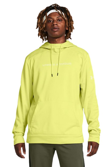 Ua Armour Fleece Graphic HD Erkek Sweatshirt - 1379744 Neon Sarı/Beyaz