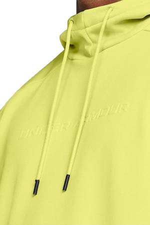 Ua Armour Fleece Graphic HD Erkek Sweatshirt - 1379744 Neon Sarı/Beyaz - Thumbnail