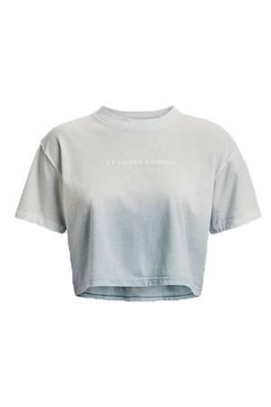 Ua Branded Dip Dye Kadın Crop T-Shirt - 1376750 Siyah/Beyaz/Gri - Thumbnail
