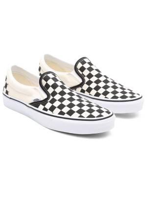 Ua Classic Slip-On Unisex Ayakkabı - VN000EYE Siyah/Beyaz - Thumbnail