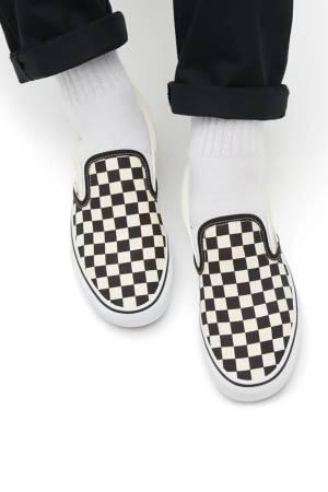 Ua Classic Slip-On Unisex Ayakkabı - VN000EYE Siyah/Beyaz - Thumbnail