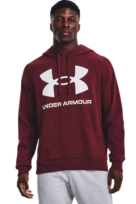 Under Armour - Ua Rival Fleece Big Logo Hd Erkek SweatShirt - 1357093 Kırmızı/Beyaz