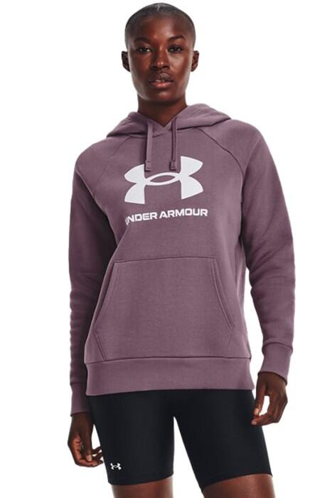 Ua Rival Fleece Big Logo Kapüşonlu Kadın SweatShirt - 1379501 Mor