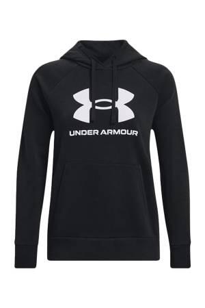 Ua Rival Fleece Big Logo Kapüşonlu Kadın SweatShirt - 1379501 Siyah - Thumbnail