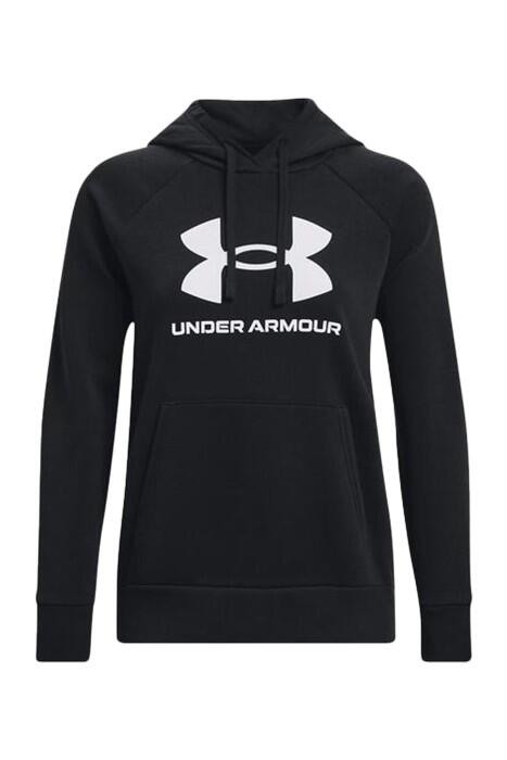 Ua Rival Fleece Big Logo Kapüşonlu Kadın SweatShirt - 1379501 Siyah