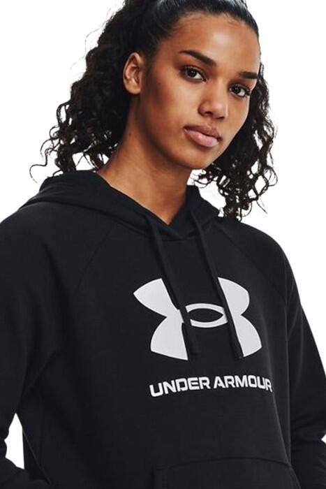 Ua Rival Fleece Big Logo Kapüşonlu Kadın SweatShirt - 1379501 Siyah