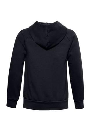 Ua Rival Fleece Hoodie Kapüşonlu Erkek Çocuk SweatShirt - 1357585 Siyah - Thumbnail