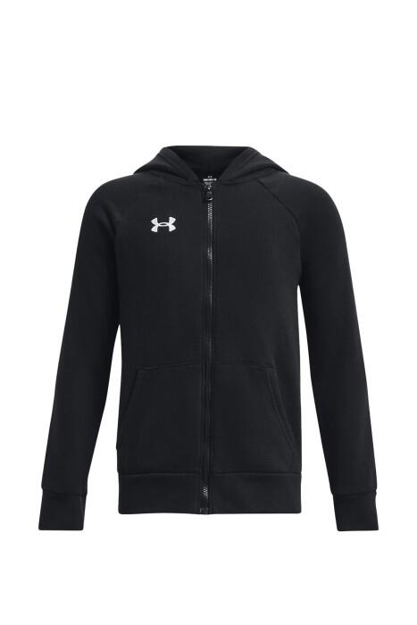 Under Armour - Ua Rival Fleece Tam Fermuarlı Kapüşonlu Erkek Çocuk SweatShirt - 1379794 Siyah