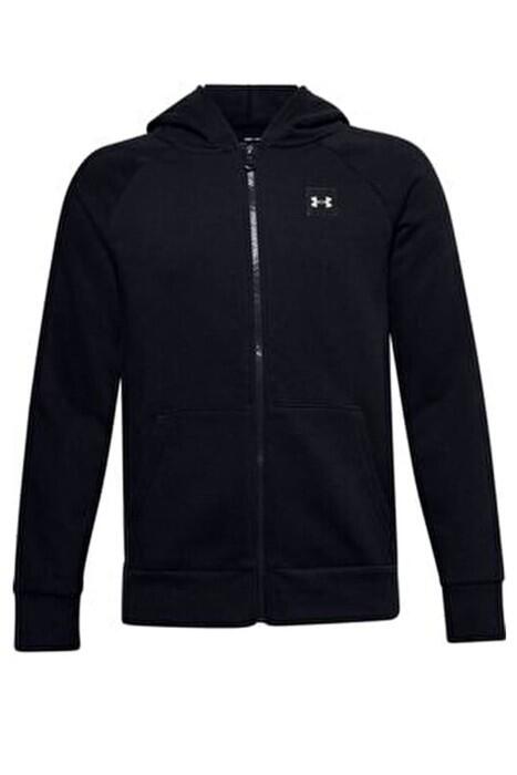 Under Armour - UA Rival Fleece Tam Erkek Çocuk Fermuarli Kapüşonlu Üst - 1357609 Siyah