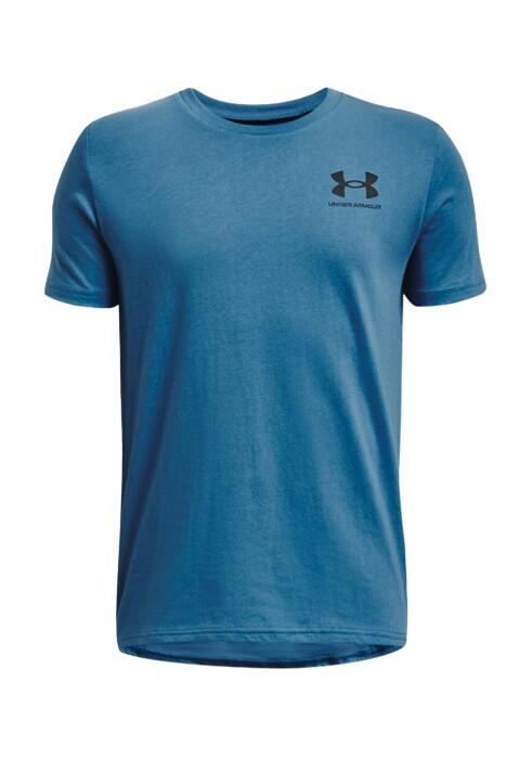 Under Armour - Ua Sportstyle Left Chest Ss Erkek Çocuk T-Shirt - 1363280 Mavi/Siyah