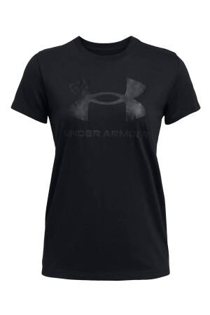 Ua Sportstyle Logo Kadın T-Shirt - 1356305 Siyah/Neon Sarı - Under Armour