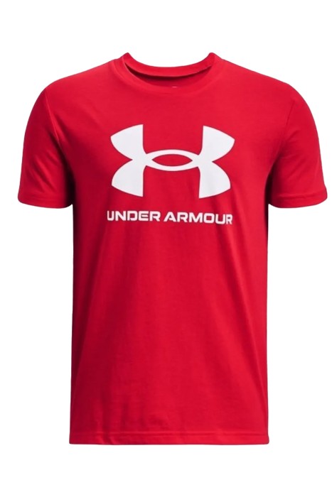 Under Armour - Ua Sportstyle Logo Ss Erkek Çocuk Spor T-Shirt - 1363282 Kırmızı/Yeşil