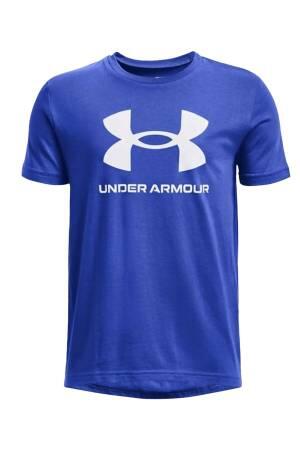 Ua Sportstyle Logo Ss Erkek Çocuk Spor T-Shirt - 1363282 Versa Mavi - Thumbnail