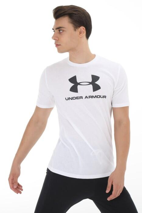 Ua Sportstyle Logo Ss Erkek T-Shirt - 1329590 Beyaz