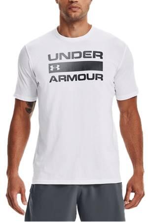 Ua Team Issue Wordmark Ss Erkek T-Shirt - 1329582 Beyaz/Gri - Thumbnail