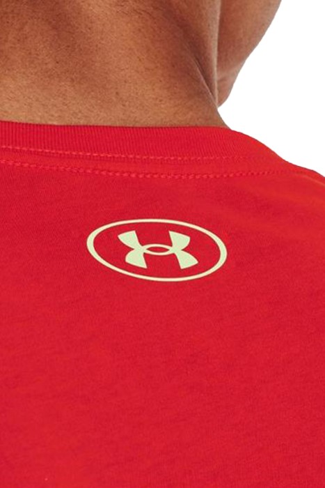 Ua Team Issue Wordmark Ss Erkek T-Shirt - 1329582 Kırmızı/Yeşil