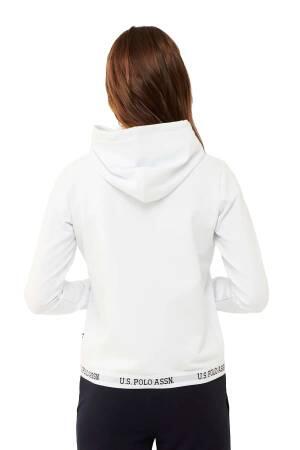 U.S. Polo Assn. Tam Fermuarlı Kadın SweatShirt - US.01.16599 Beyaz - 2