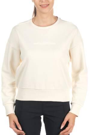 W Bar Slip Crop Sweatshirt - CS0212 Beyaz - Thumbnail