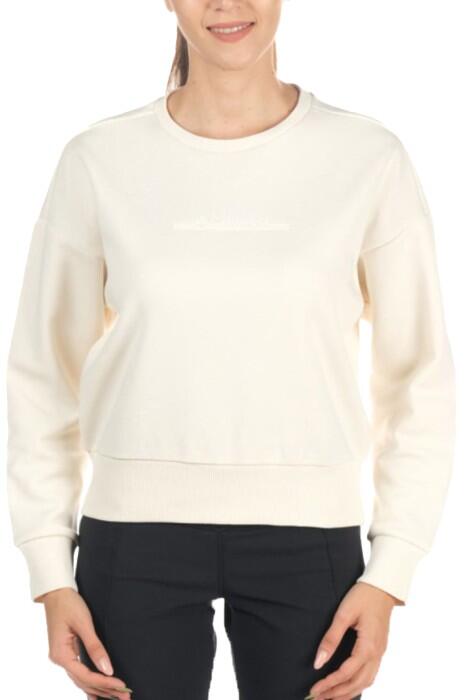 W Bar Slip Crop Sweatshirt - CS0212 Beyaz