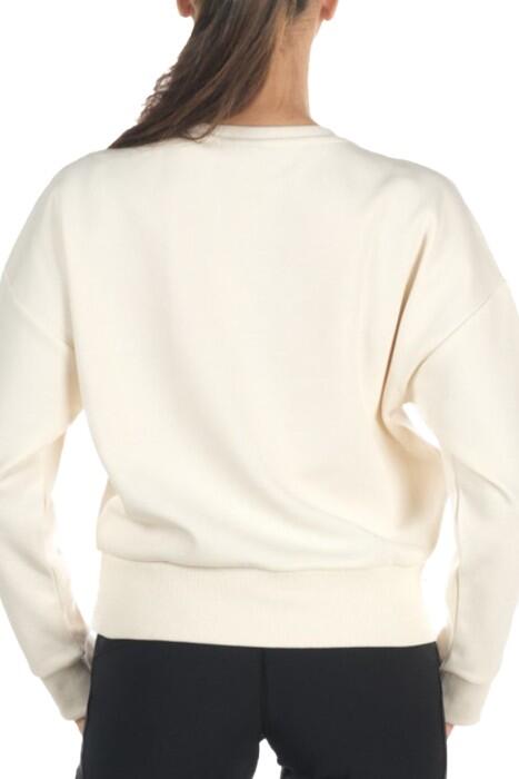 W Bar Slip Crop Sweatshirt - CS0212 Beyaz