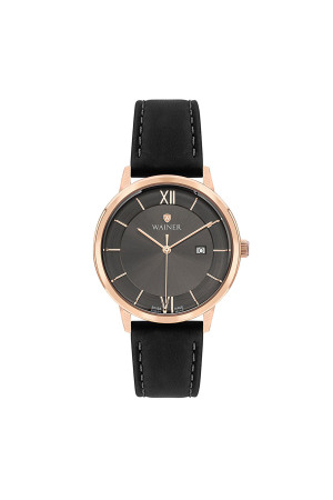 Wainer Deri Kordon Erkek Kol Saati 40mm - WA.11190 Siyah/Rose Gold - Wainer