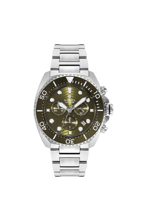 Wainer Erkek Kol Saati 44mm - WA.10300 Silver/Yeşil - Wainer