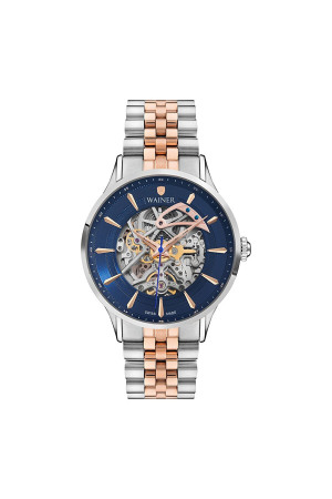 Wainer Erkek Kol Saati 45mm - WA.25705 Silver/Mavi/Rose Gold - Wainer
