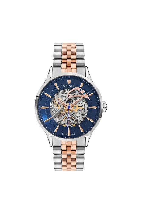 Wainer Erkek Kol Saati 45mm - WA.25705 Silver/Mavi/Rose Gold - 1
