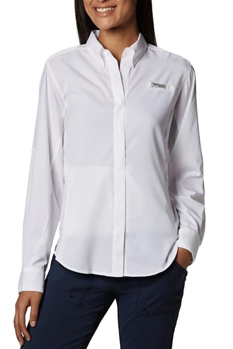 Womens Tamiami II LS Shirt Kadın Uzun Kollu Gömlek - FL7278 Beyaz