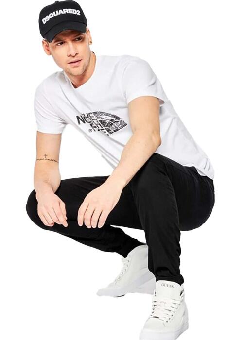 Woodcut Dome Tee-Eu Erkek T-Shirt - NF00A3G1 Beyaz/Siyah - 1