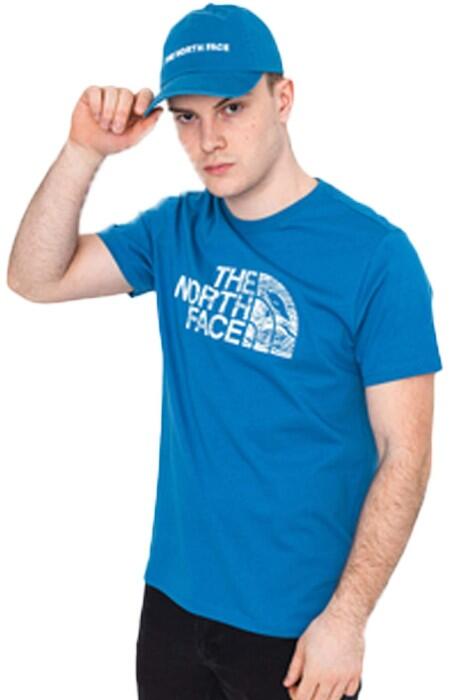 Woodcut Dome Tee-Eu Erkek T-Shirt - NF00A3G1 Mavi - 1
