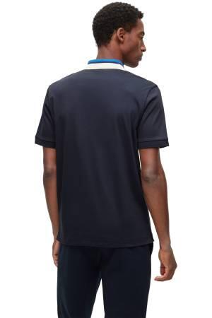 Yakalı Erkek Polo Yaka T-Shirt - 50481614 Koyu Mavi - Thumbnail