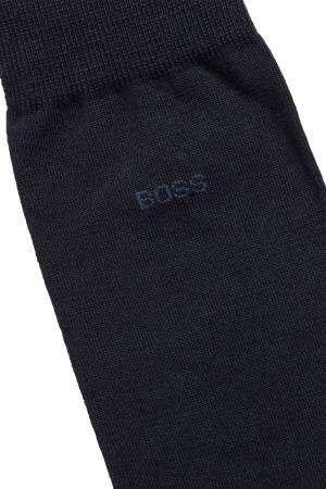 Yün Karışımlı Normal Uzunlukta Logolu Çoraplar - 50469847 Lacivert - Thumbnail