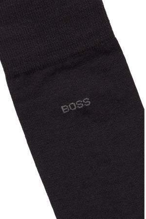 Yün Karışımlı Normal Uzunlukta Logolu Çoraplar - 50469847 Siyah - Thumbnail