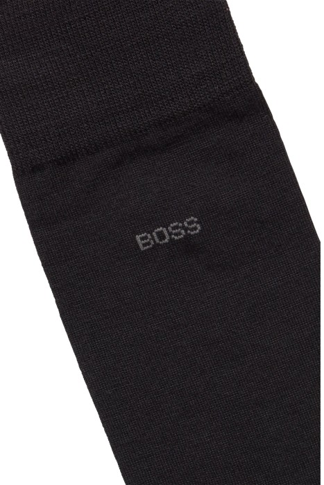 Yün Karışımlı Normal Uzunlukta Logolu Çoraplar - 50469847 Siyah