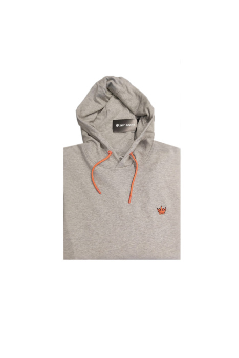 Zey/Plus Erkek 2 İplik Hoodie Sweat - A0016 Gri Melanj - 1